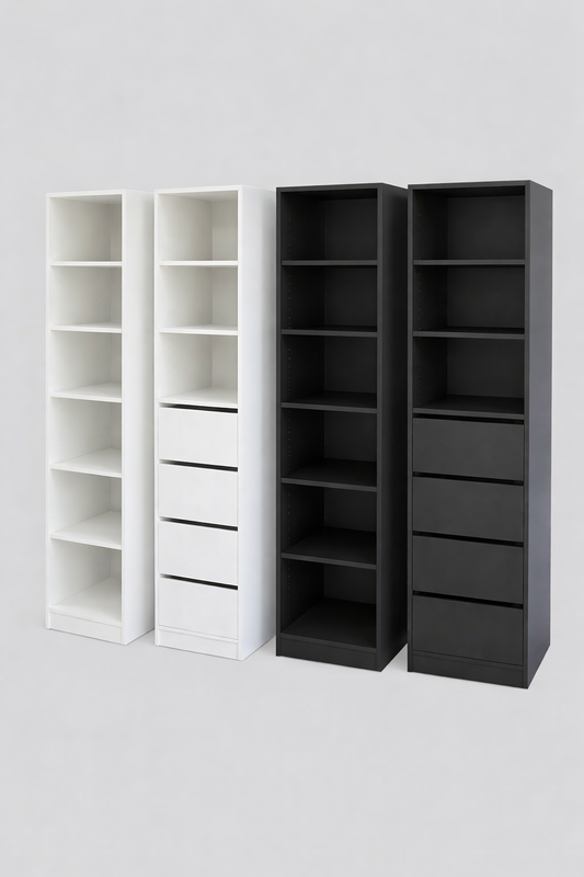 Tall Storage Cabinet, 4 Drawers plus Shelves